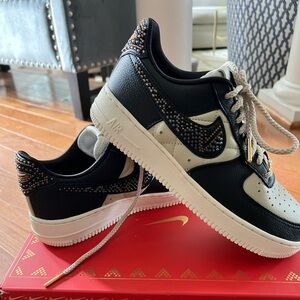 Nike Air Force 1 Low SP Black and Sand beaded Detail “the Sophia” Premium Goods